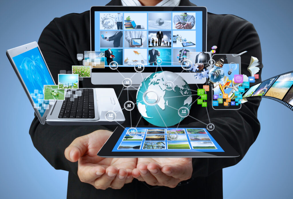 Technology in the hands of businessmen